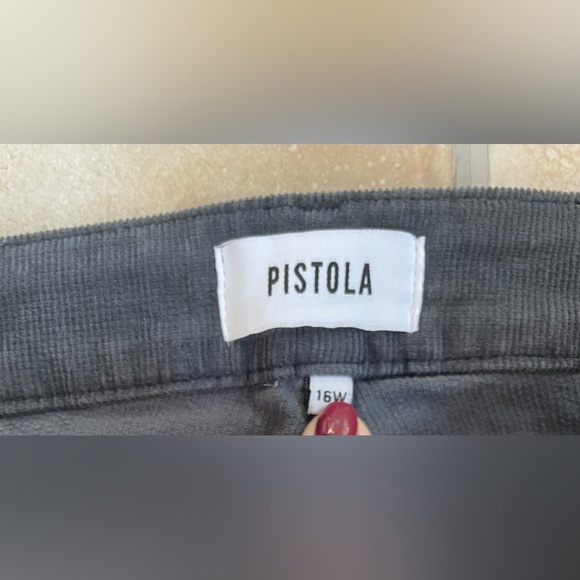 PISTOLA Dark Gray Corduroy High Waist Tapered Skinny Leg; size 16W - Picture 4 of 7